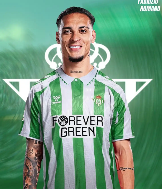 罗马诺官宣！曼联边锋安东尼租借西甲皇家贝蒂斯，租期半年