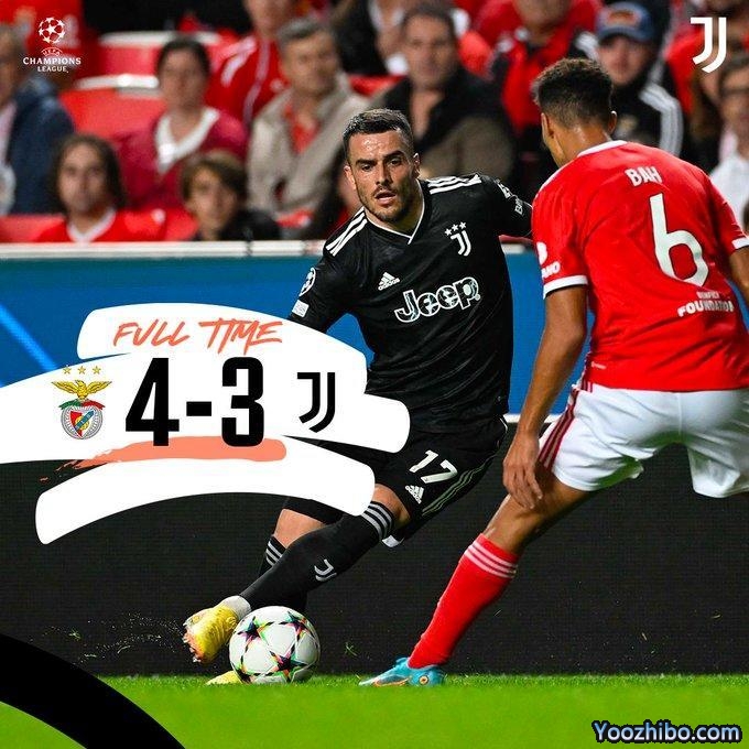 尤文欧冠小组赛即遭淘汰，自1314赛季以来首次