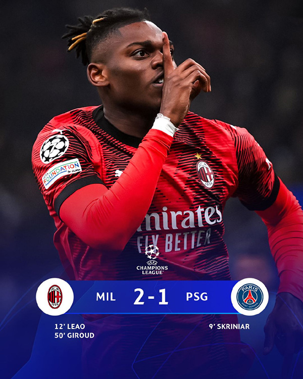 7.6万见证！米兰快意复仇大巴黎：欧冠破荒+首胜，漫天假钞羞辱叛将