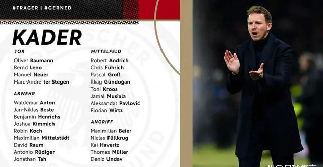 德国队最新一期大名单公布：穆勒领衔 6名新人入选！