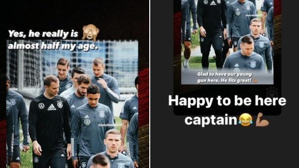 诺伊尔和穆西亚拉互动：他的年龄真的只有我的一半