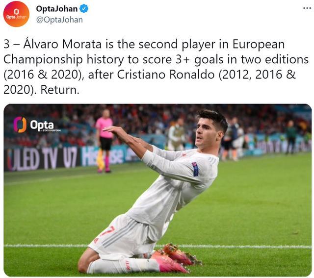 别骂了！莫拉塔成西班牙队史第一，1数据媲美C罗