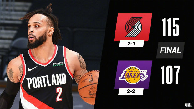 <a href=/lanqiugaoqing/blazers/ target=_blank class=infotextkey>开拓者</a>115-107战胜<a href=/lanqiugaoqing/lakers/ target=_blank class=infotextkey>湖人</a>