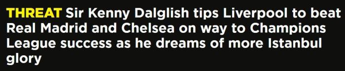 达格利什: 利物浦击败皇马就有机会进欧冠决赛