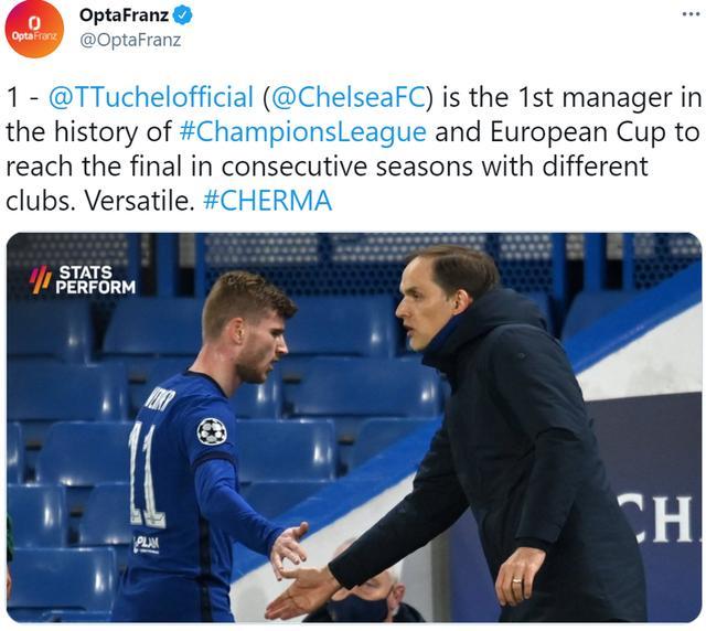 历史第一人！图赫尔连续两年率不同球队进欧冠决赛