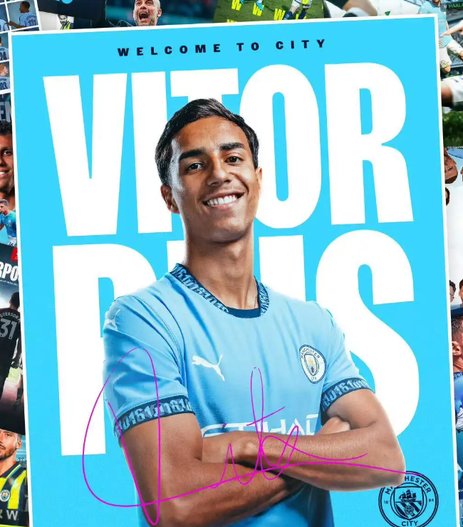 重磅官宣！曼城豪掷3500 万欧签下19岁巴西中卫雷斯，合同至 2029 年