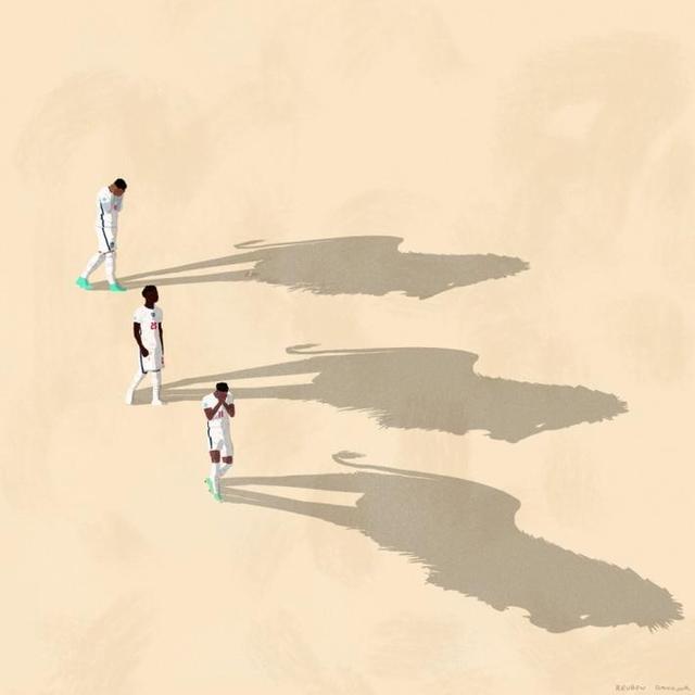 颇具意境！英格兰晒决赛失点球员照片，倒影是狮子