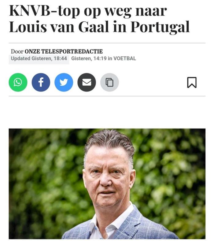 再次执教！电讯报：荷兰望下周任命范加尔为主帅