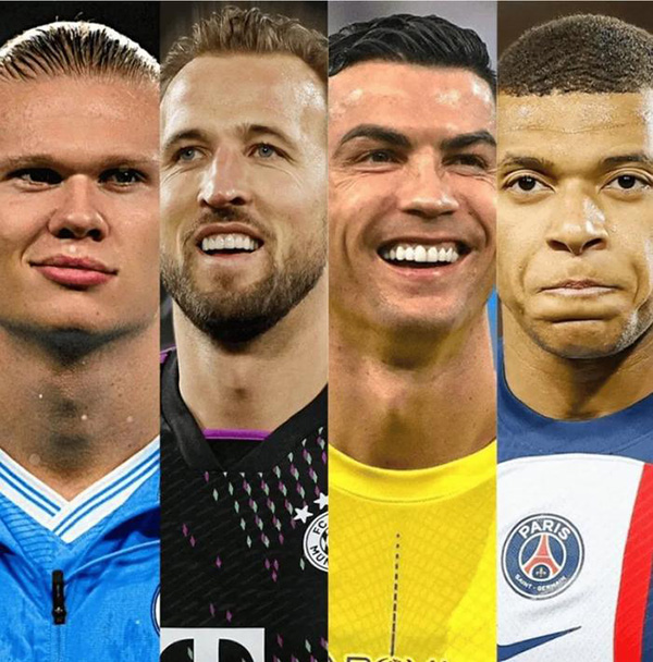 2023年度射手榜：哈兰德50球，凯恩49球，C罗姆巴佩48球