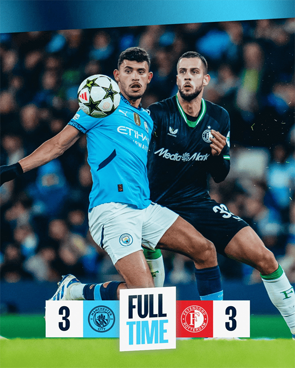 瓜帅换人酿大祸：曼城14分钟闪崩连丢3球，欧冠耻辱三连创