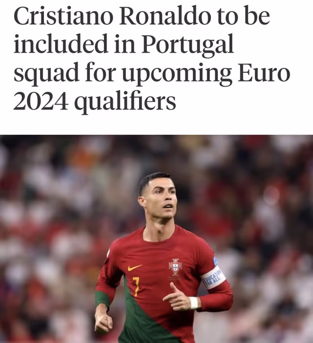 TA：C罗入选最新一期葡萄牙国家队名单 出战欧预赛