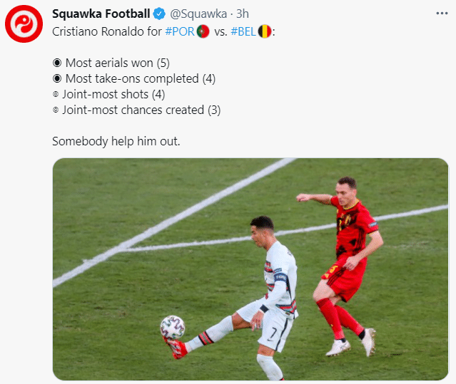 带不动啊！C罗4项数据全场最高，仍无法进8强